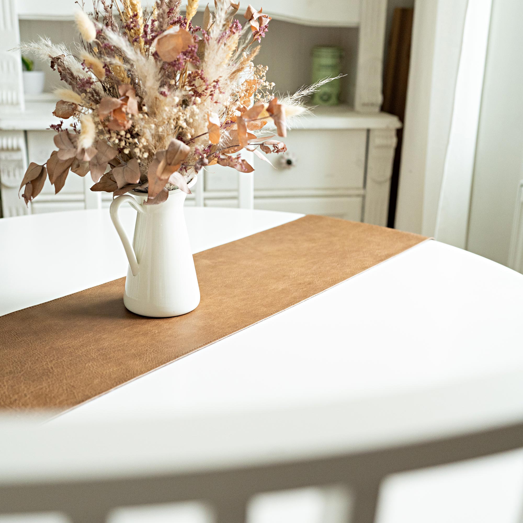 Tischläufer Leder Braun