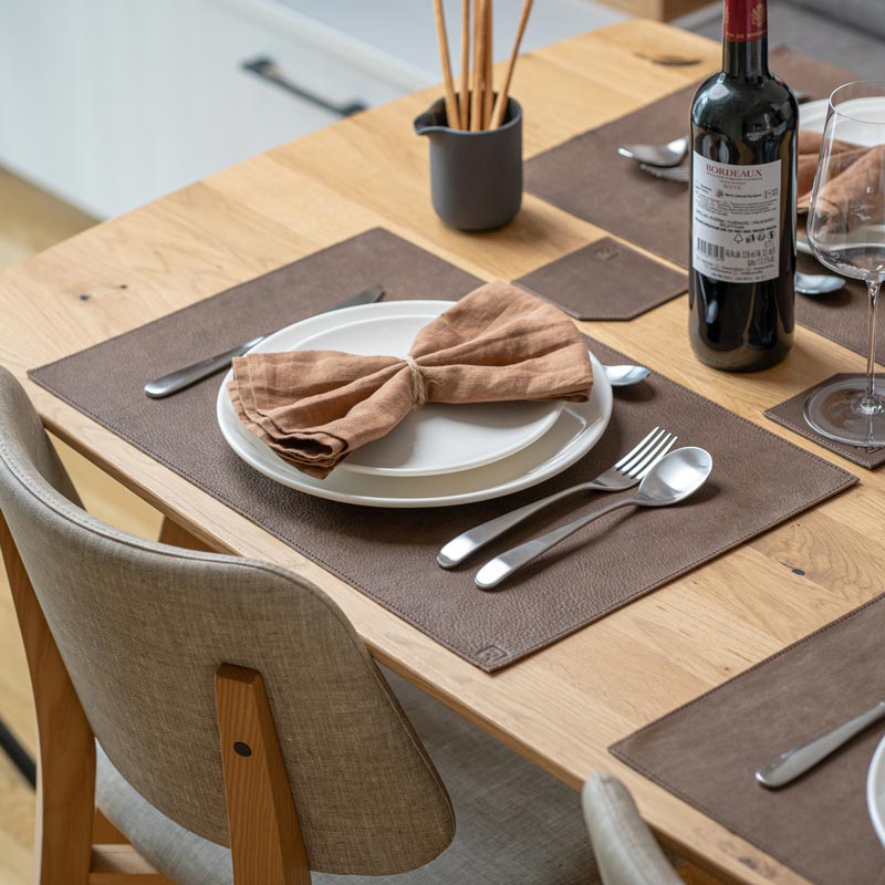 Tischset Leder braun