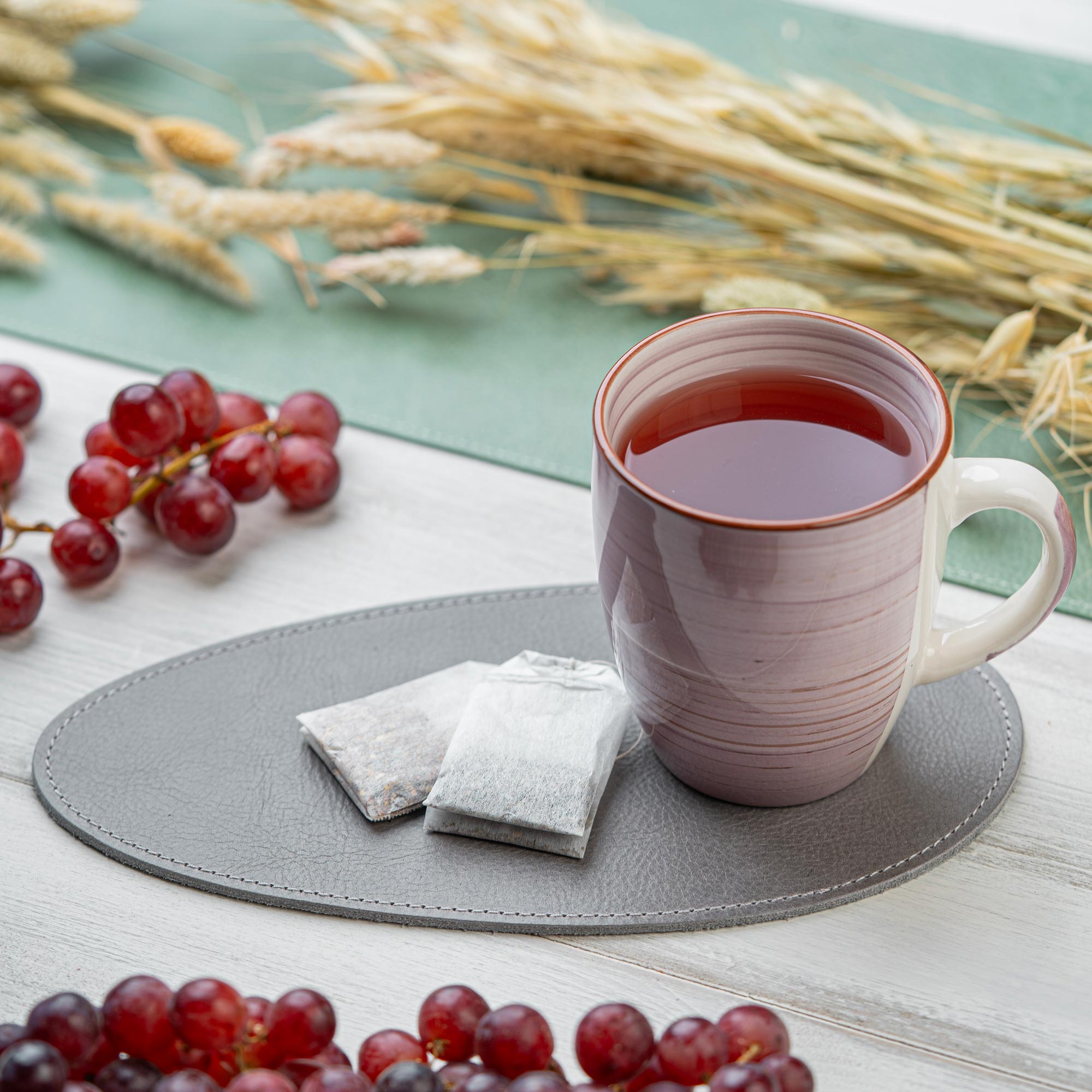 Glasuntersetzer aus Leder