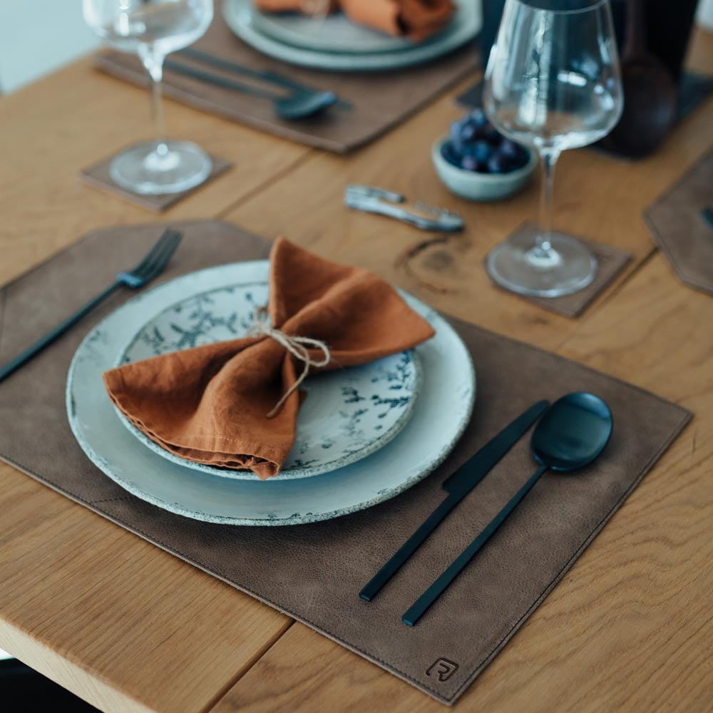 Set salle à manger 'Prestige' - 8x sets de table + 8x dessous de verre